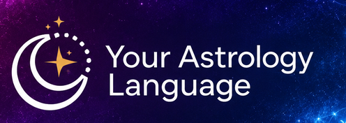 Your Astrology Language website logo — crescent moon and star emblem